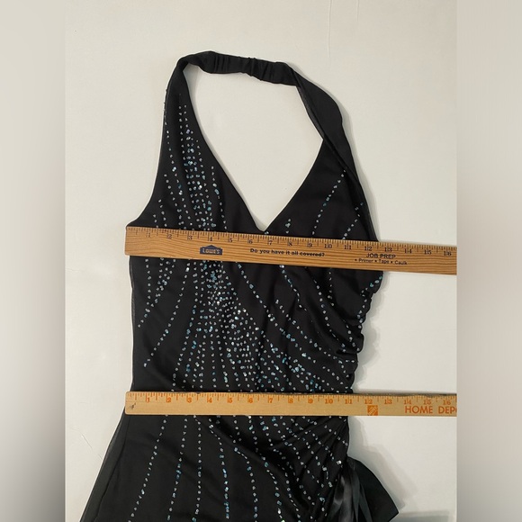 Xoxo collection black halter formal long dress with sparkles, size S made in USA - Picture 6 of 15